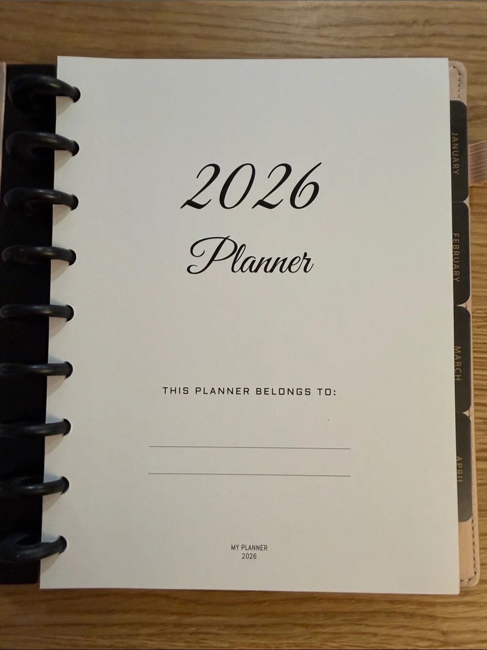 2026 Rose Gold Disc-Bound Planner with Elastic Closure